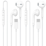 USB C Headphones for iPhone 17 16 15, 2 Pack [Apple MFi Certified] Wired Headphones USB C with Microphone & Remote Control Noise Cancelling for iPhone 17 16 15 Pro Max, Galaxy S26 S25 S24