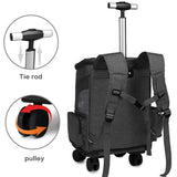 Wheeled Pet Carrier Backpack Pet Stroller, Travel Carrier, Car Seat for Small Dogs Cats Puppies, Comfort Cat Backpack Removable Rolling Wheels – Mesh Ventilation Windows (Black)