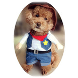 NACOCO Cowboy Dog Costume with Hat - Cat & Small Dog Clothes - Blue (X-Small)