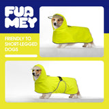 FUAMEY Adjustable Dog Raincoat Small | Waterproof Reflective Strips, Clear Hood, Leash Hole, Outdoor Adventures, Yorkshire