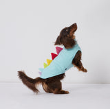 ESCCBOO Italian Greyhound & Dachshund Dog Fleece Dinosaur Sleeveless Onesie, Cozy Turtleneck Costume Outfit for Mini Dachshund Italian Greyhound Whippets (Blue, XX-Large)