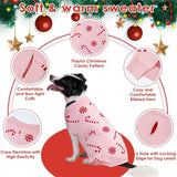 LUBOT New Ugly Christmas Sweaters for Puppy Cute Funny Wintertime and Holiday Parties Knitted Pullover Sweater Santa Small Dog Pink Candy Large