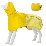 MAMORE Dog Raincoat, Waterproof Rain Jacket for Small Medium Large Dogs, Windproof Reflective Adjustable Breathable Pet Rain Coat with Storage Pocket and Leash Holes (Mineral Yellow, Medium)