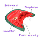 ANIAC Pet Christmas Costume Puppy Xmas Cloak with Antler Cat Santa Cape with Xmas Cap Party Cosplay Dress for Cats and Small Medium Dog (Medium, Red)