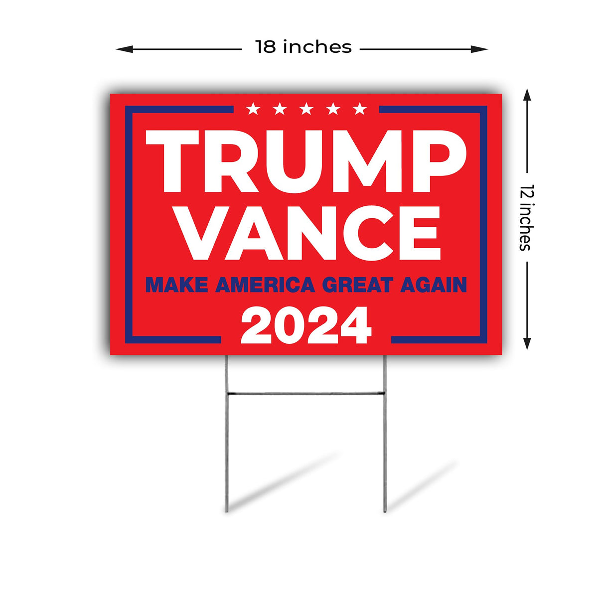 SignPro Trump Vance 2024 Yard Sign | Trump JD Vance Lawn Sign | Trump Vance Make America Great Again Sign | 18" x 12" Corrugated Plastic Outdoor Weatherproof Yard Signs With H Stake | Double Sided