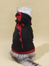 QWEEE Dinosaur Dog Hoodie - Warm Jacket for Puppy, Kitten, Small, Medium Dogs & Cats - Black, XL - Christmas & Halloween Costume