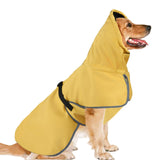 DELIFUR Large Dog Raincoat Waterproof - Adjustable Dog Poncho Raincoat Lightweight Rain Jacket with Soft Lining for Large Dog Yellow (XX-Large)