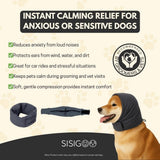 No Flap Ear Wraps for Dogs – Adjustable Dog Ear Wrap & Earmuffs for Noise Protection, Bath & Grooming – Dog Ear Cover for Anxiety Relief, Hematoma & Shaking (Dark Gray, M)