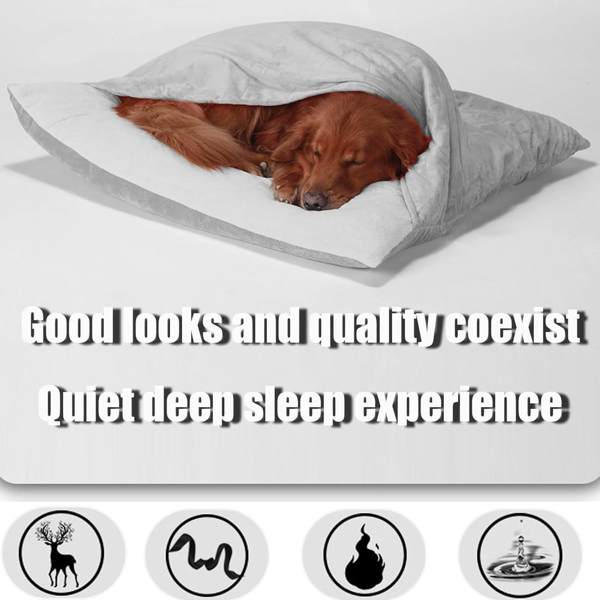 Snuggle Burrow Bed, SnuggleBurrow Removable Covered Burrow Dog Bed, Dachshund Bed Cave, Washable Indoor Pets Sleeping Bag for Small Medium Large Size Pet (Grey,X-Large)