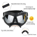 NAMSAN Dog Goggles Small Breed, UV-Protection Doggie Sunglasses for Small to Medium Dogs, Soft Doggy Eye Protection, Anti-Fog Anti-Dust Windproof Snowproof, Adjustable Straps, Lens Silver