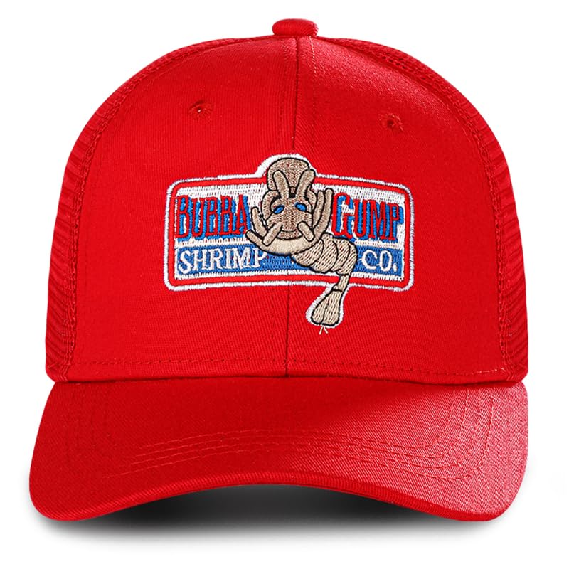 CFPrint Bubba Gump Shrimp Hat for Men,Red Forrest Embroidered Gump Hat Baseball Cap, Adult Hat Halloween Cosplay Costume