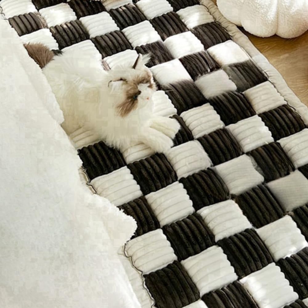 Washable Pet Bed Couch ，Funny Cat Mat ，Anti-Slip Dog Bed Sofa Cover，Pet Friendly Sofa Cover for Large Dogs (Black, 70x210 cm/28 * 83in)