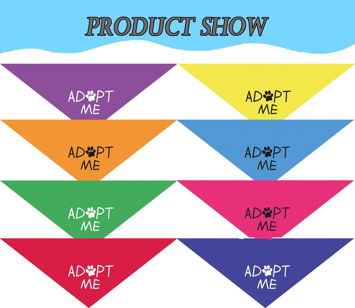 8 Pack Adopt Me Bandanas for Dogs