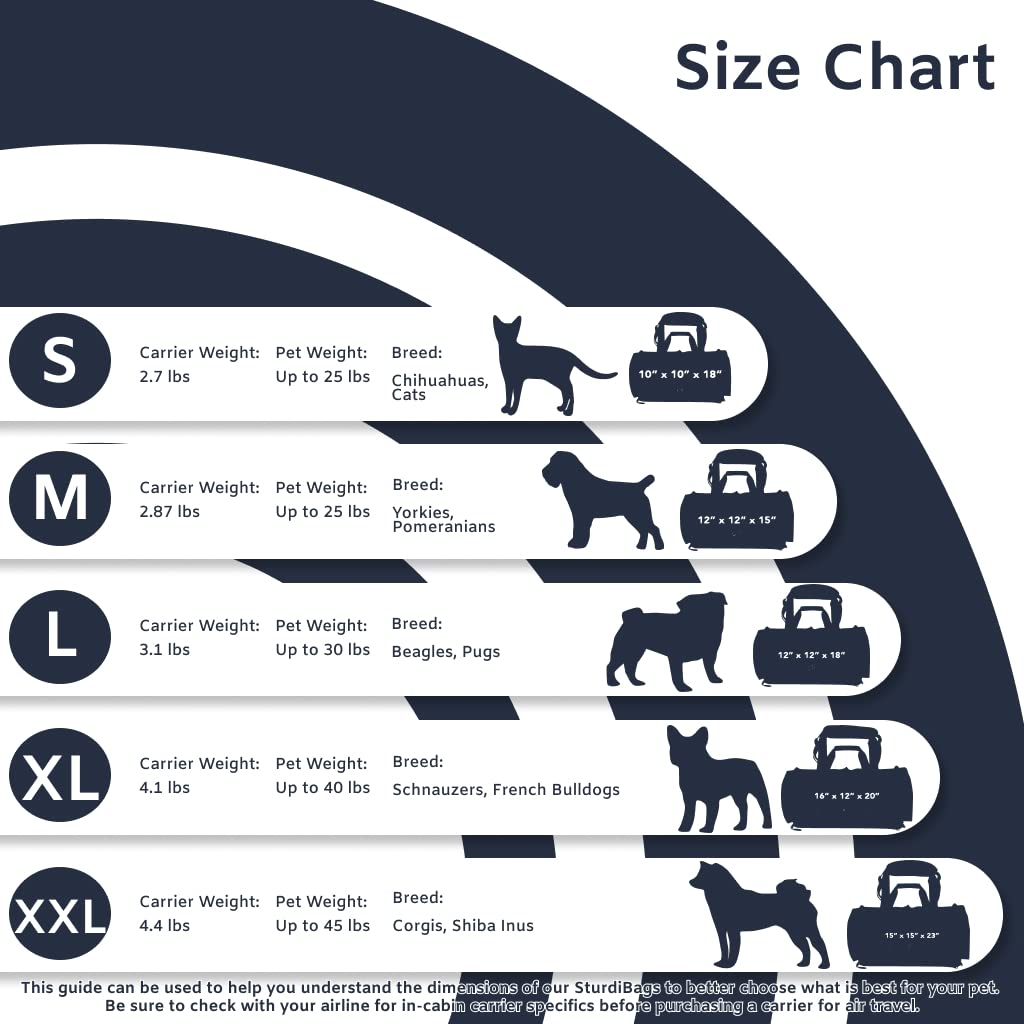 Divided SturdiBag X-Large Pet Carrier: Compartment for 2 Pets, Flexible Height for Cat and Dog Soft Sided with Safety Clips and Seatbelt Straps| Black, 20" x 16" x 12" (PN: SB3D-PRO-BL)