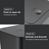 3 Pack 10 Liter Small Trash Can with lid, 2.6 Gallon,Garbage Can Slim Trash Bin Waste Basket for Bathroom,Kitchen,Bedroom,Living Room,Office,Laundry - Black