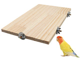 13.6×7.9 Inches Large Bird Perch Stand Platform, Natural Wooden Small Animals Cage Accessories, Rectangle Stand Perch Shelf for Parrot Parakeet Cockatiel Rat Hamster Guinea Pig Conure Chinchillas