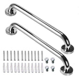 2 Pack 16 Inch Shower Grab Bar, ZUEXT Chrome Stainless Steel Bathroom Grab Bar, Shower Handle, Bathroom Balance Bar, Safety Hand Rail Support - Handicap, Elderly, Injury, Senior Assist Bath Handle
