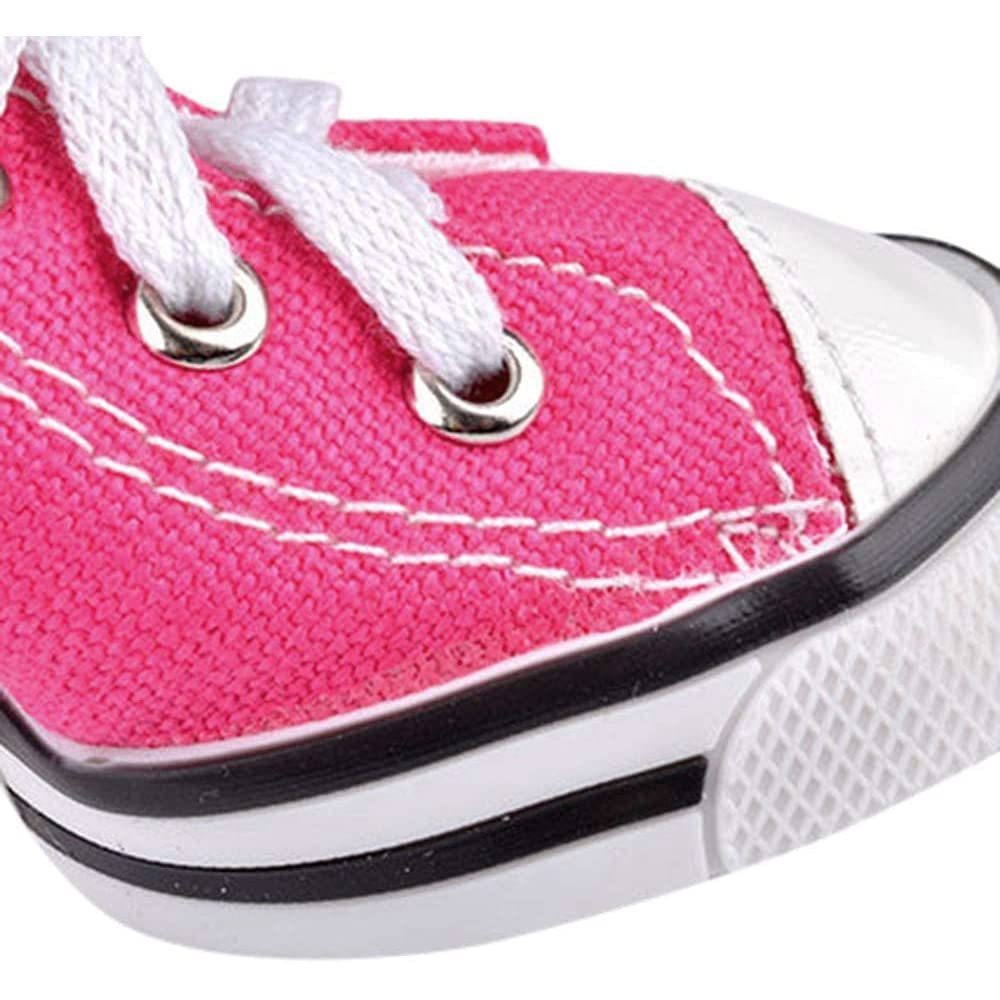 BESUNTEK Pet Dog Shoes,4pcs Puppy Canvas Sport Shoes Sneaker Boots, Non Slip Causal Shoes Dog & Cat Paw Protective Cover for Outdoor Walking, Sports and Hot Pavement, #3 Pink