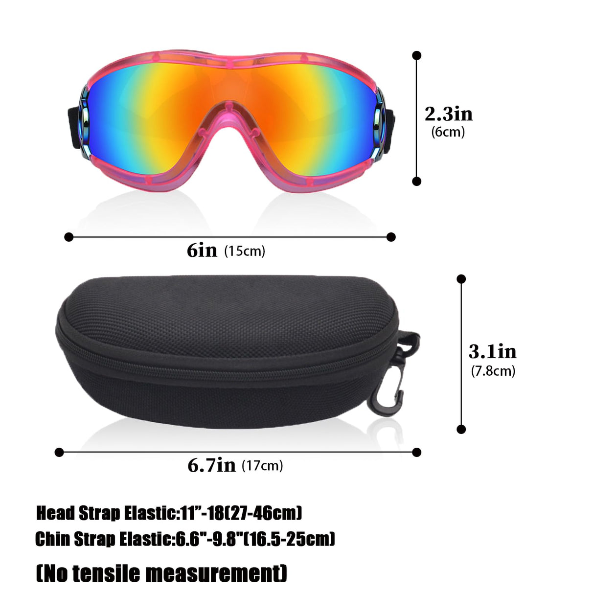 Mitubati Dog Sunglasses Pet Goggles for Medium Large UV Protection Wind Protection Dust Protection Adjustable Strap Dog Glasses Suitable for Snow Beach Motorcycle