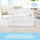 Carlson 4-Panel Plastic Pet Pen – Portable, Secure, and Easy-to-Use Playpen for Small Pets | 24" Tall, White, Includes Door and Lock, Ideal for Small Pets, Whelping and Indoor/Outdoor Use
