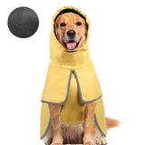 DELIFUR Large Dog Raincoat Waterproof - Adjustable Dog Poncho Raincoat Lightweight Rain Jacket with Soft Lining for Large Dog Yellow (XX-Large)