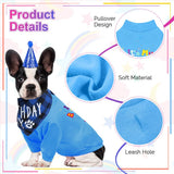 GreenJoy Dog Birthday Party Outfit Decoration Set Supplies - Birthday Bandana, Sweater & Party Hat Gift for Small, Medium & Extra Large Dogs Girl and Boy (Small, Birthday Blue)