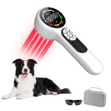 16*650nm & 8*808nm Cold Laser Therapy Device for Dog Cat, 5200mAh Portable Near Red Light Laser Therapy with Protective Cover, Puppy LLLT Pet Treatment Machine for Muscle Pain Relief & Improve Healing