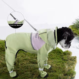 Waterproof Dog Raincoat with Clear Hood & Leash Hole Adjustable Dog Rain Jacket with Full-Leg Coverage for Dry Paws – Lightweight & Breathable for Small/Medium Dogs(Blue, X-Large)