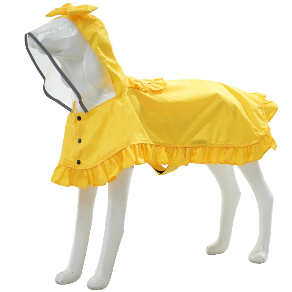 MAMORE Dog Raincoats, Waterproof Dog Rain Jacket with Clear Hood, Adjustable Reflective Lightweight Breathable Pet Rain Poncho for Small Medium Large Dogs(Yellow, Small)
