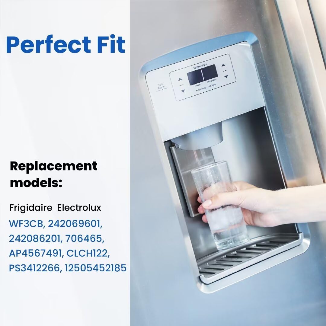 Haprait HP006 Replacement for Frigidaire WF3CB, Pure Source 3, WF425, 706465, 242069601, 242086201, 242017800, Height 9 inches, 3 Count