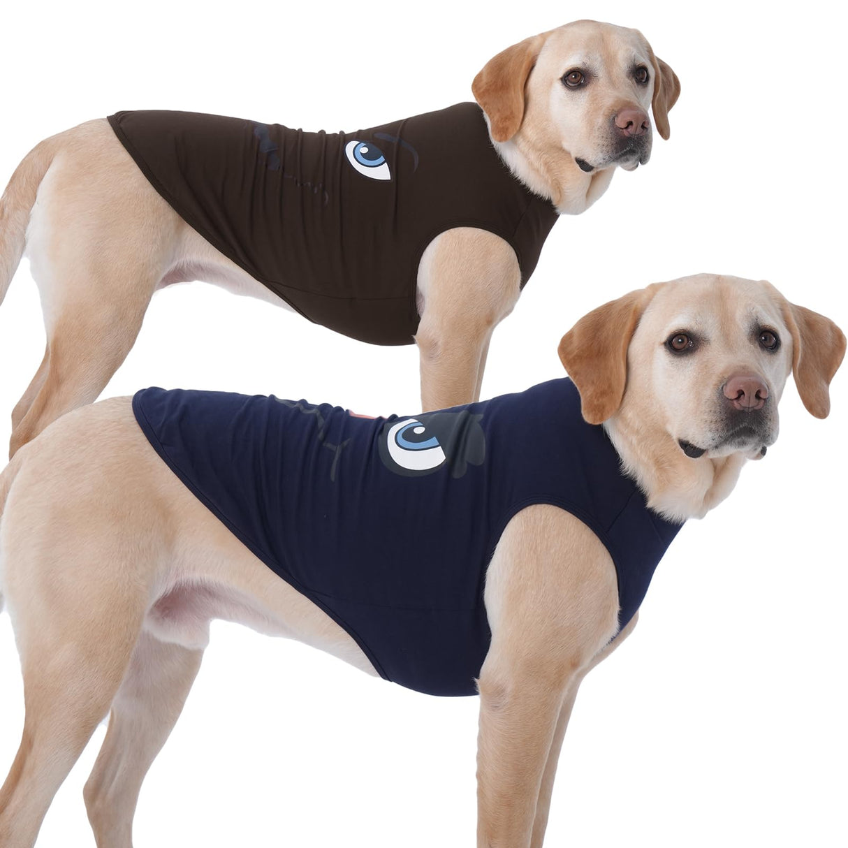IECOii 2 Pack Pet Tank Top Tee Sleeveless| 3X-Large |Summer Dog Clothes Apparel,Pet Funny Costume Doggy T-shirt Clothing for Large Dog Puppy Outfit Keep Body Heat Hot Weather Holiday Party, Navy+Brown