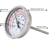 Uharbour 3" Dial Fully Stainless Steel Thermometer for Pot, Kettle, Brewing Bimetal, 4" Stainless Steel Stem, 0-250 deg F/-20-120 deg C, Accuracy +/-1%, Adjustable, 1/2" NPT Back Mount…