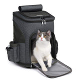 Wheeled Pet Carrier Backpack Pet Stroller, Travel Carrier, Car Seat for Small Dogs Cats Puppies, Comfort Cat Backpack Removable Rolling Wheels – Mesh Ventilation Windows (Black)