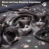 12 Pcs Small Dog Blanket Fleece Puppy Blankets Washable Pet Blankets for Cats Soft Flannel Paw Printed Throw for Guinea Pig Indoor Kittens Doggie (23 X 16 Inch,Dark Gray)