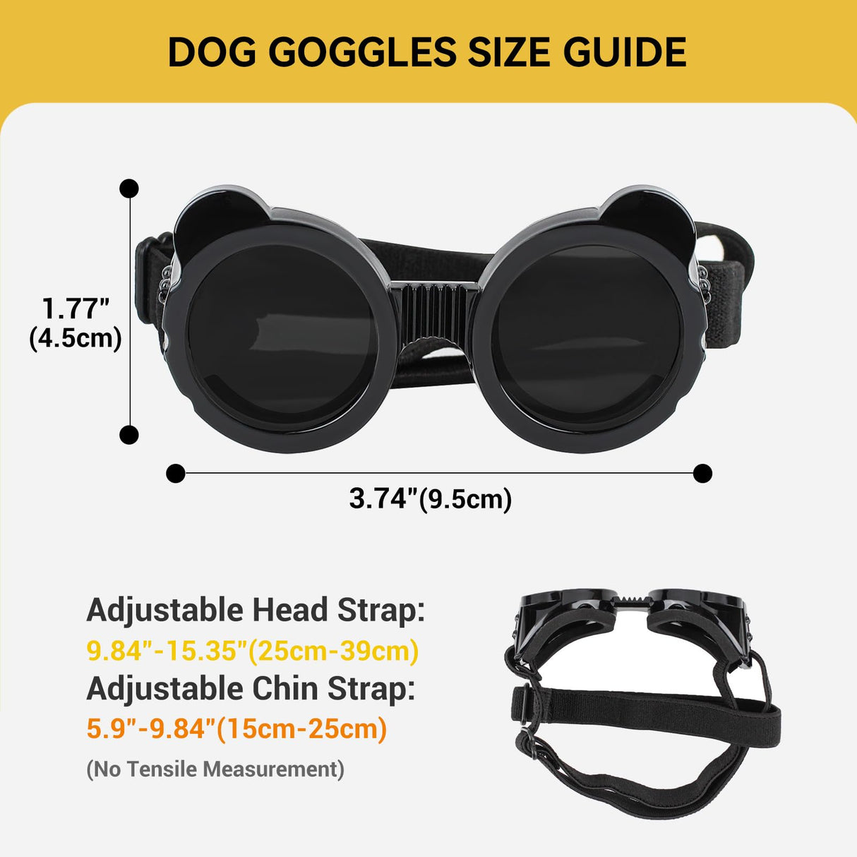 Enjoying Dog Helmets for Extra-Small Dog Breeds, Chihuahua Mixed Helmet and XSmall Goggles, Tiny to Small Dog Helmet Cat Hat with Ear Holes for Outdoor Motorcycing Biking, Adjustable, XS