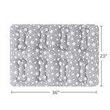 Dog Crate Mat (36" X 23") 2 Pack, Soft Dog Bed Mat with Cute Stars, Personalized Crate Pad, Anti-Slip Bottom, Machine Washable Kennel Pad, Grey