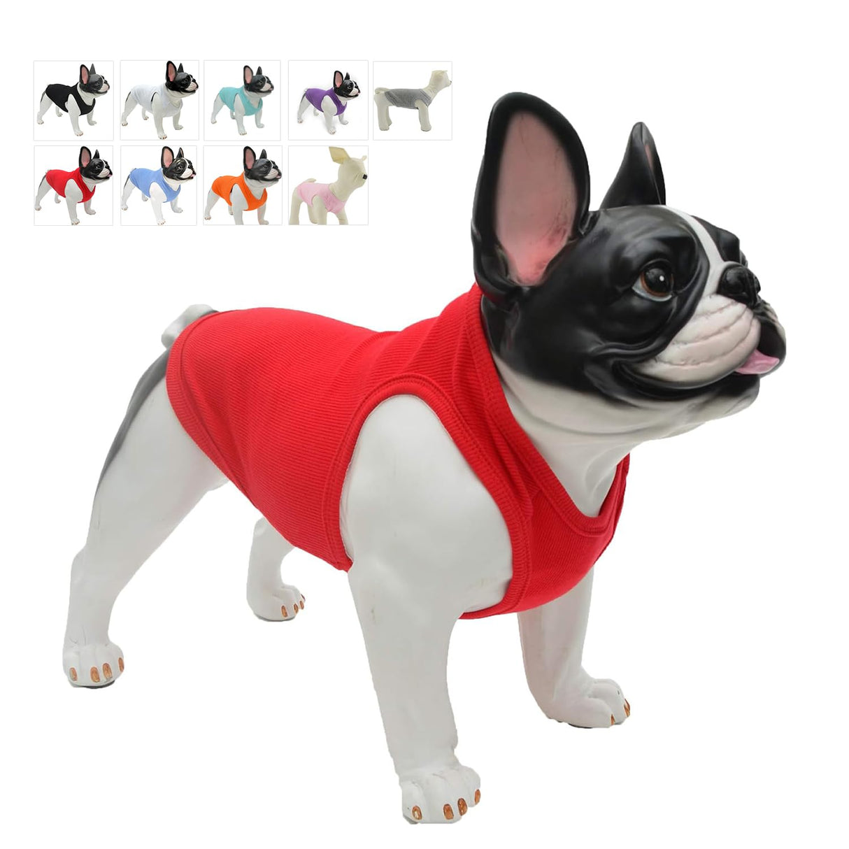 Lovelonglong 2019 Summer Pet Clothing, Dog Clothes Blank T-Shirts Ribbed Tanks Top Thread Vests for Large Medium Small Dogs 100% Cotton Red L-XL