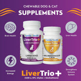 LiverTrio+ Comprehensive Liver Support Supplement for Smaller Dogs. Flavorful Chewable Tablets Combining Same, SPC, Silybin A+B, + Glutathione 30Ct (Small - Medium)