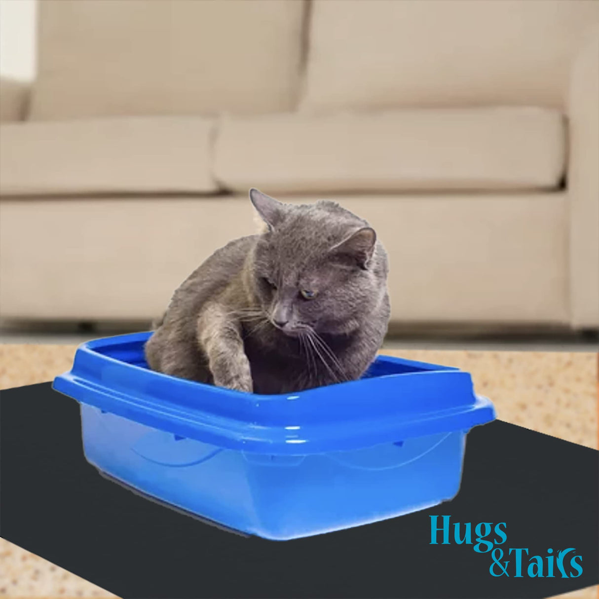 HugsandTails Under Pet Cage Mat for Bird Cages, Reptile Aquariums, Dog Kennels, Water-Resistant Pad for Hard Floors and Surfaces, 46 Inches x 96 Inches, Clear