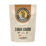 Scratch and Peck 3 Grain Scratch Chicken and Duck Supplemental Grain - 10 lbs Bag - Corn-Free and Soy-Free - 9.8% Protein, Certified Organic and Non-GMO Project Verified Chicken Food