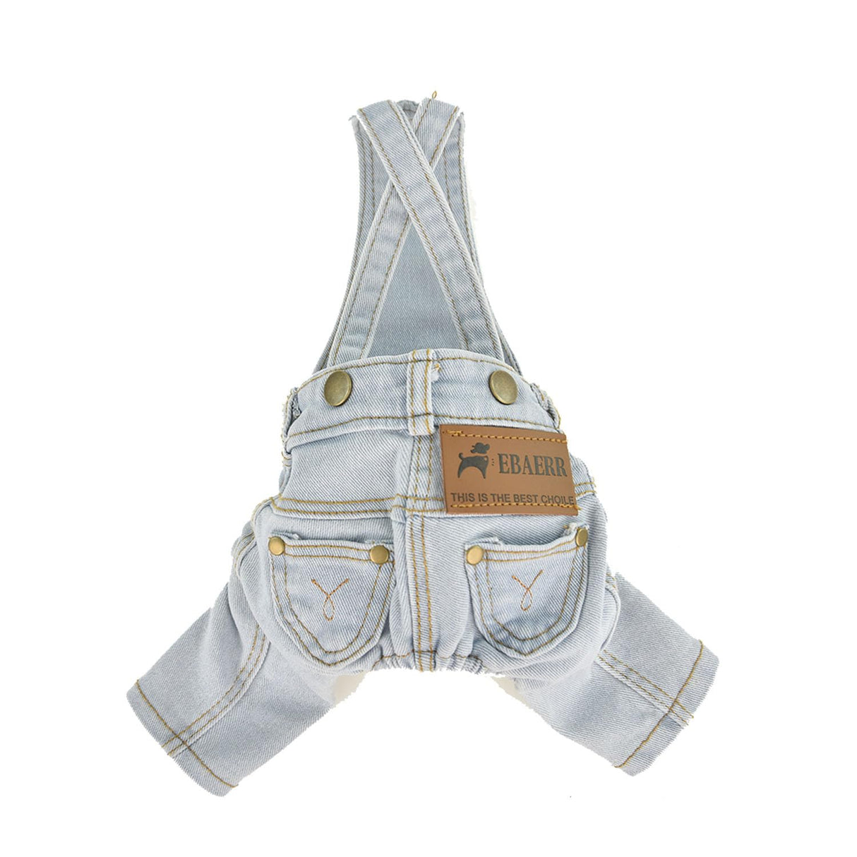 FLAdorepet Classic Dog Denim Jumpsuit Overalls,Dog Pet Cat Jeans Pants Clothes,Puppy Cowboy Costumes Outfits for Chihuahua Yorkie Dachshund (Light Blue, X-Large)