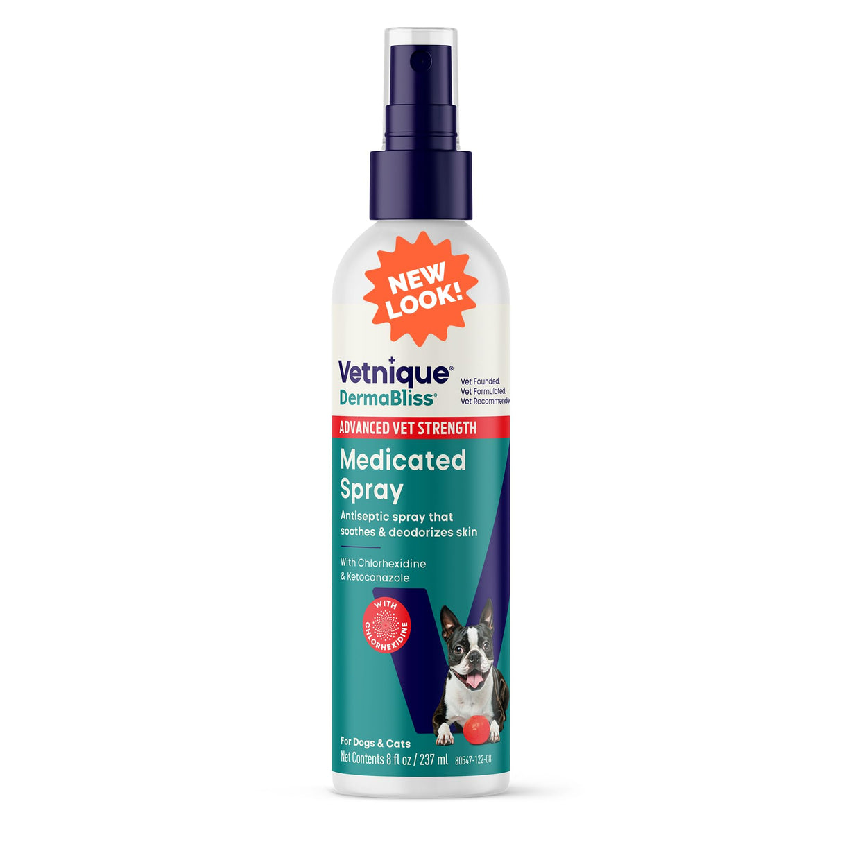 Vetnique Dermabliss Chlorhexidine for Dogs Skin Health - Antibacterial Medicated Spray - for Skin Infections & Irritation, Hot Spots & Redness Relief (Medicated Spray, 8oz)
