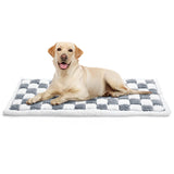 Fulltour Dog Car Seat Cover for Back Seat, Plaid Backseat Pet Bed Mat, Non-Slip Travel Dog Bed for Backseat Extenders, 24.8" x 54", Grey and White