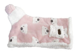 GabeFish Dog Cape Blanket for Small Dogs, Cute Puppy Fleece Pajamas, Cats Cold Weather Coat Wraps with Hood Pink Small
