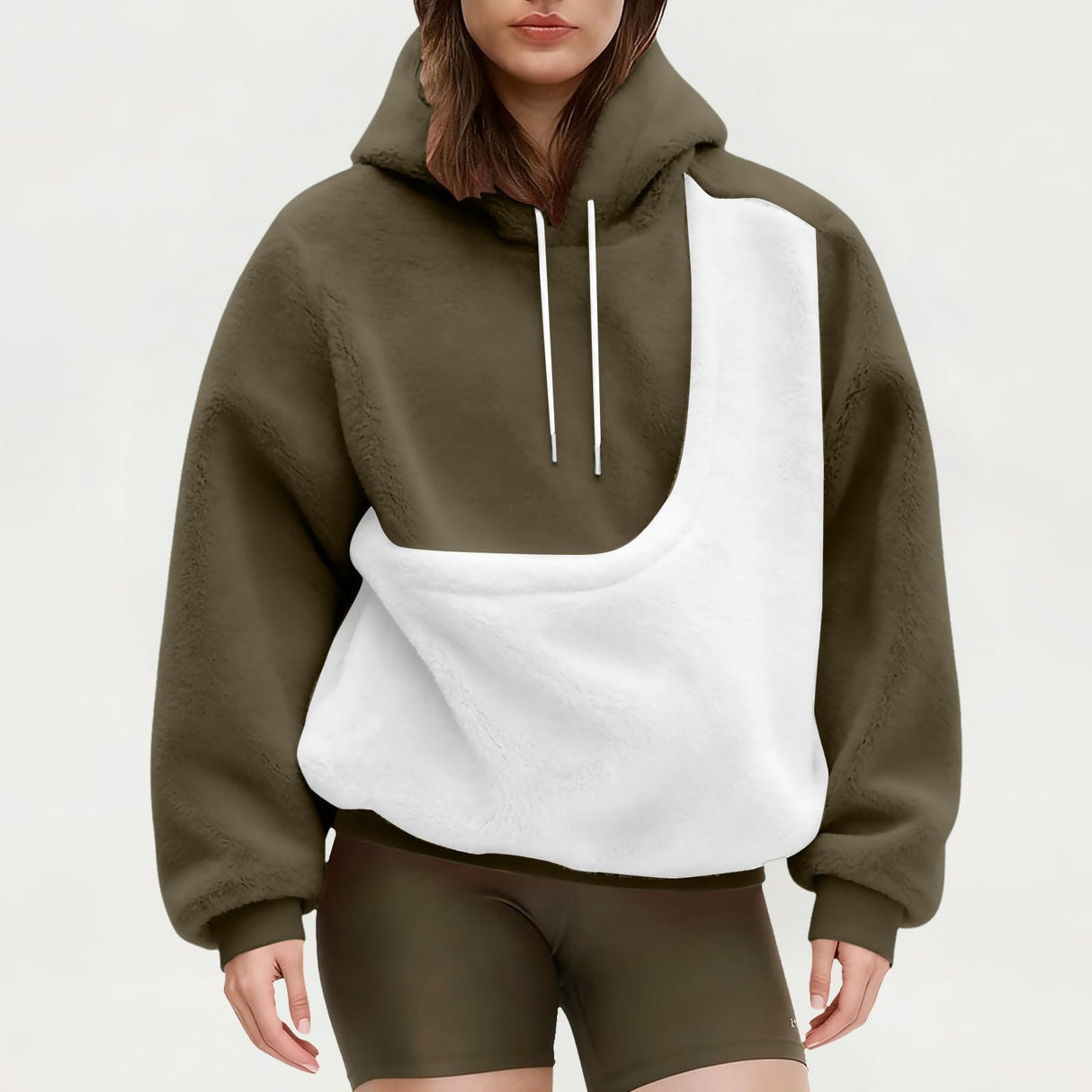 Rjognt Cat Pouch Hoodie for Women & Men Oversized Dog Pouch Sweatshirt Pet Carrier Hoodies Kangaroo Pocket Hoodies Trendy and Warm Fall Winter Oversized Sweatshirt Brown Small