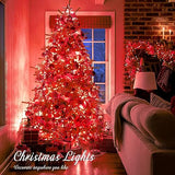 JMEXSUSS Red Halloween Decor String Lights Outdoor Indoor, 66ft 200 LED Red Christmas Lights Clear Wire, 8 Modes Red Halloween Twinkle Fairy Lights Plug in for Halloween Tree Room Party Decorations