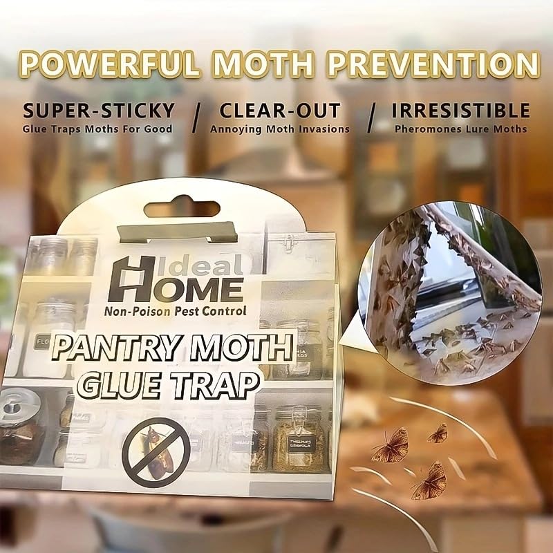 18 Packs Pantry Moth Traps Glue Traps, Pantry Moth Killer for House Pantry | Non-Toxic and Odorless | Super Strong Glue for Moth Catcher
