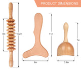 Komogir 3-in-1 Wooden Massage Tools for Lymphatic Drainage, Body Contouring and Anti-Cellulite