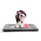 Dog Beds Crate Pad for Small Dogs Ultra Soft Dog Crate Bed Washable & Anti-Slip Kennel Pad,Cat Bed Pad Mat,Gray 24inch