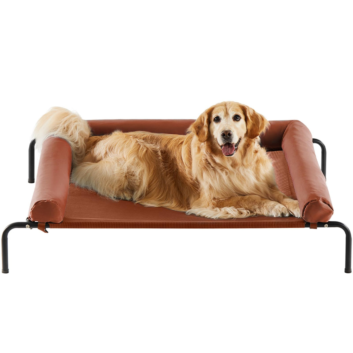 RRPETHOME Large Elevated Cooling Dog Bed, Raised Dog Cot Beds for Large Dogs, Elevated Outdoor Pet Cot, Chew Proof Portable Cooling Pet Cot with Skid-Resistant Feet and Breathable Mesh